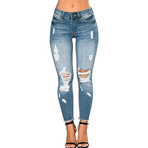 Good Gyal Glam Skinny Ripped Jeans Stretch Distressed Destroyed Denim Pants