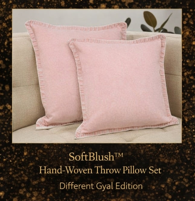 SoftBlush™️ Hand-Woven Throw Pillow Set - Different Gyal Edition