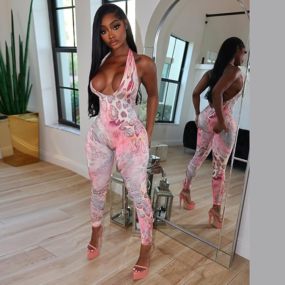 Cheetah Print Jumpsuit Backless Bodycon - Night Glam Edition